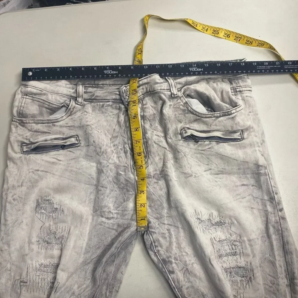 WAIMEA Men’s Jeans Distressed Skinny Fit Gray Size 40 Inseam 32 SEE DESCRIPTION - Picture 6 of 12